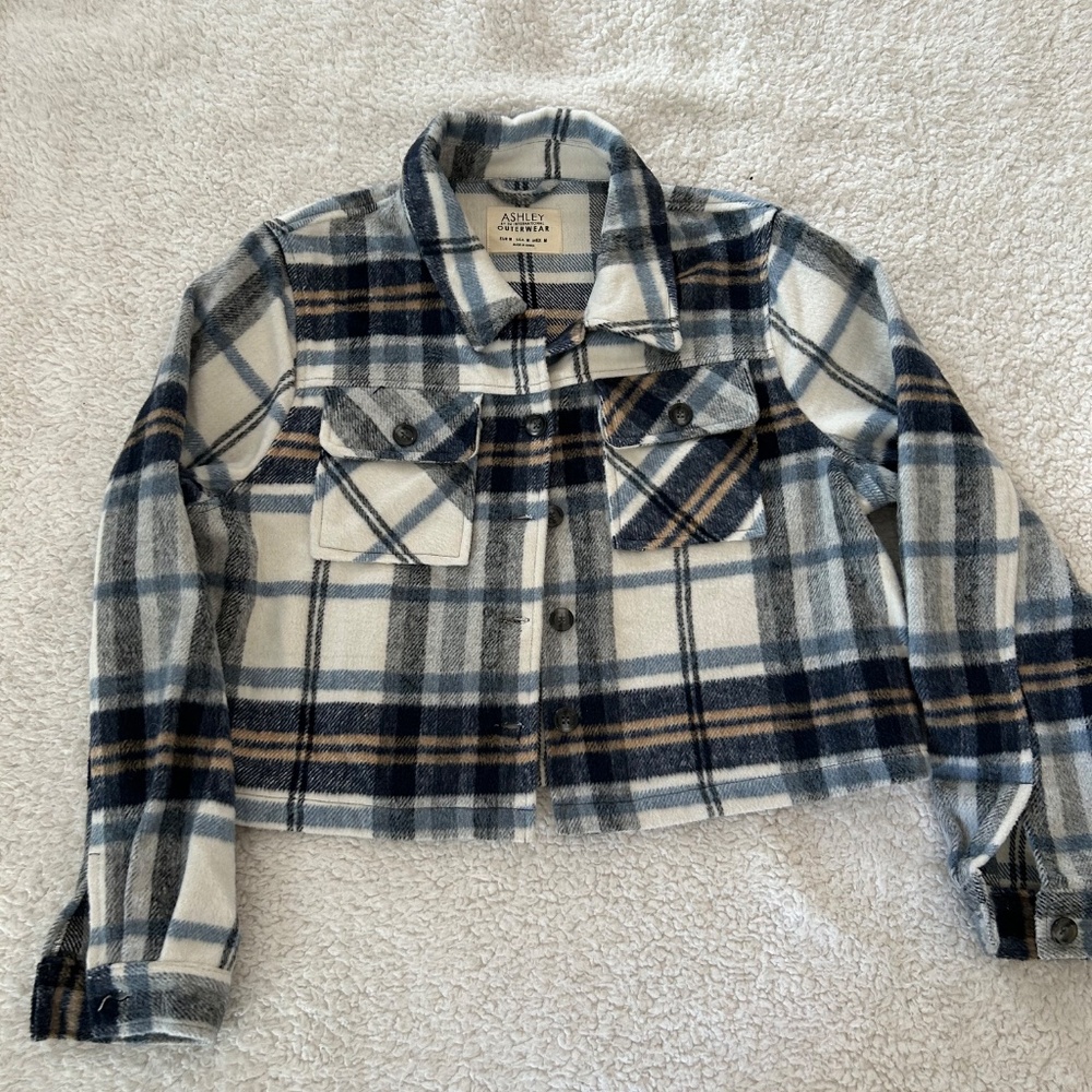 Cropped fleece-feel jacket